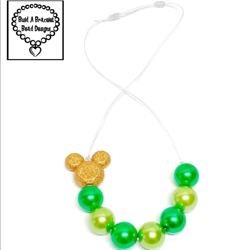 Handmade Going Green Minnie Inspired Adjustable Necklace